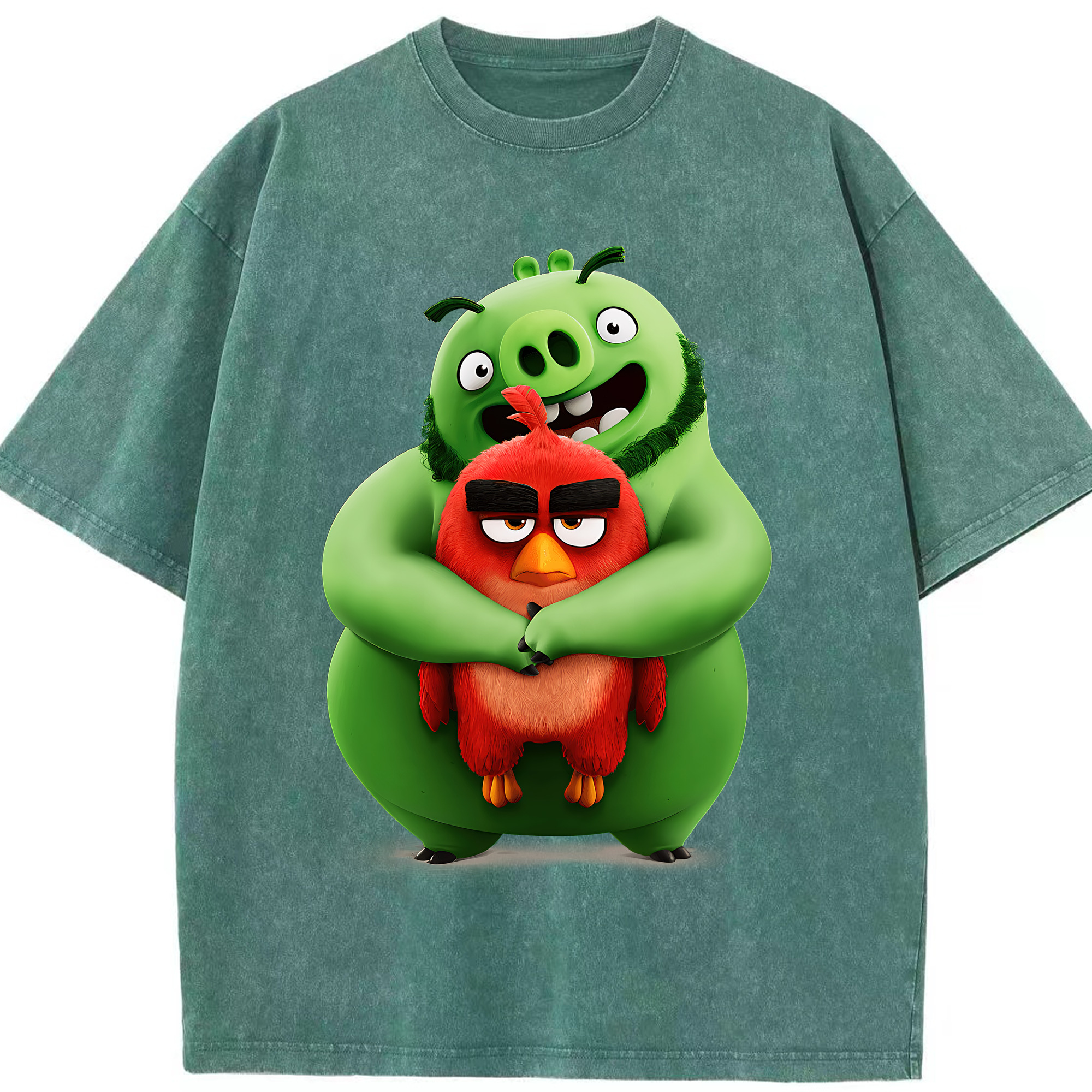 （画像用） Angry Birds アングリーバード 綿100% ヴィンテージ風 半袖Tシャツ（フロントプリント）